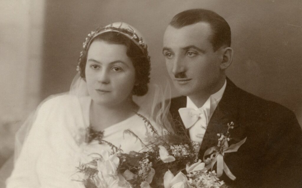 Alojzy Banaś z żoną Kazimierą. Zdjęcie wykonane w 1936 r. w studiu fotograficznym Foto „Mimoza” w Oświęcimiu.