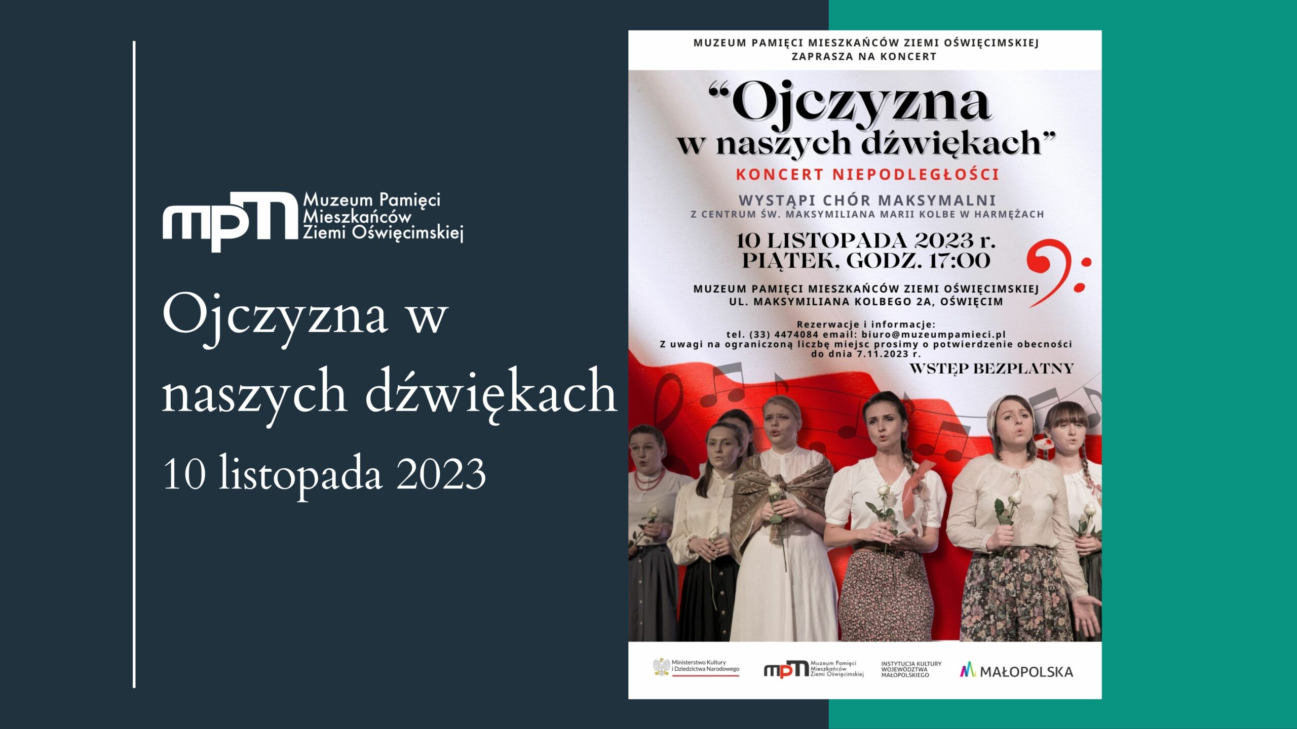 „Ojczyzna w naszych dźwiękach” – koncert niepodległości w Muzeum Pamięci Mieszkańców Ziemi Oświęcimskiej