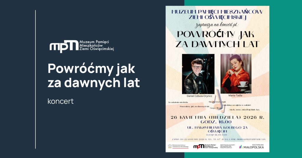 Grafika prezentująca zaproszenie na koncert w Muzeum Pamięci