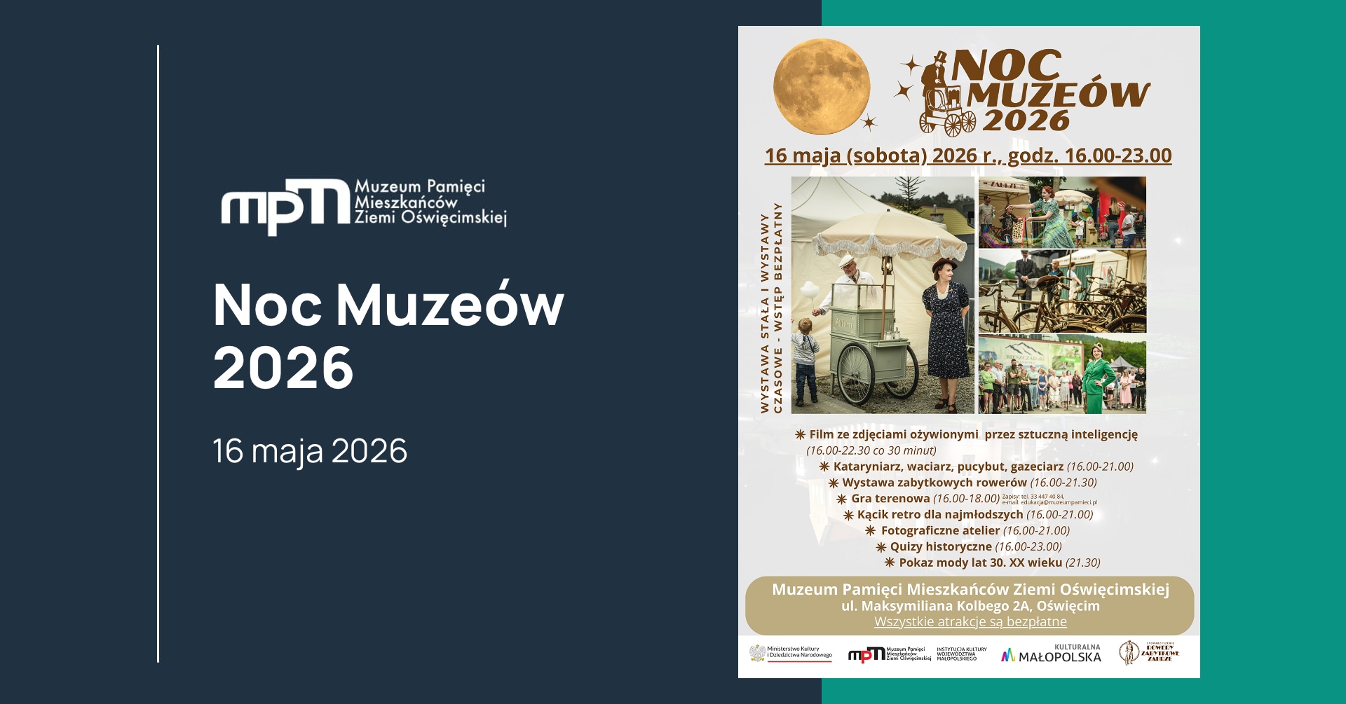 Grafika przedstawiająca plakat związany z Nocą Muzeów
