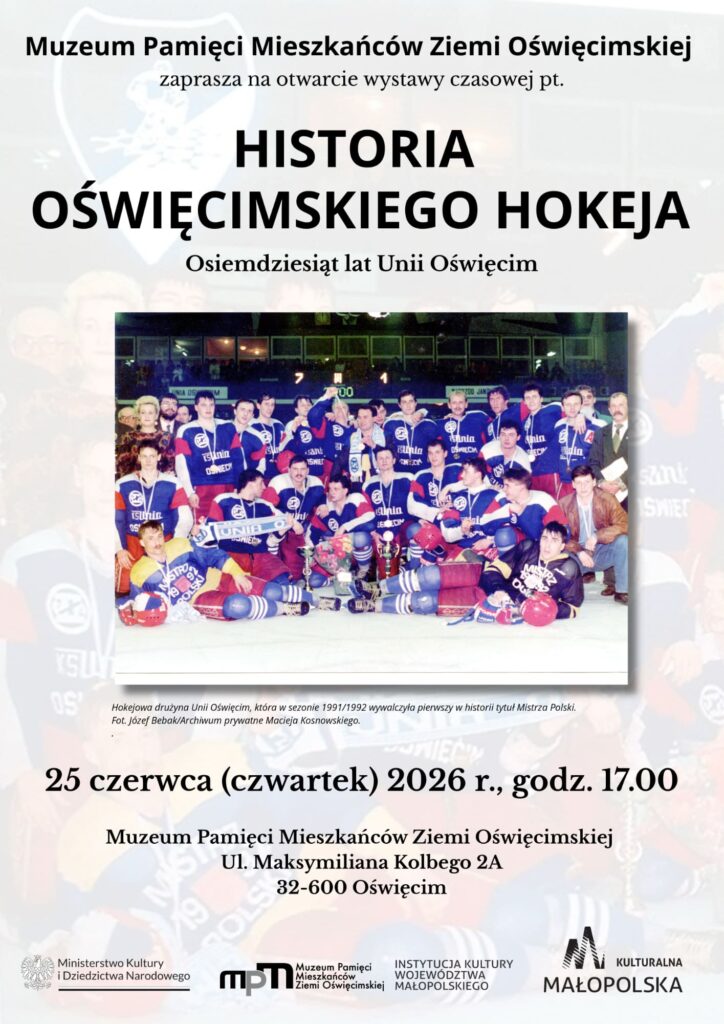 Plakat informujący o wystawie związanej z rocznicą powstania klubu Unia Oświęcim