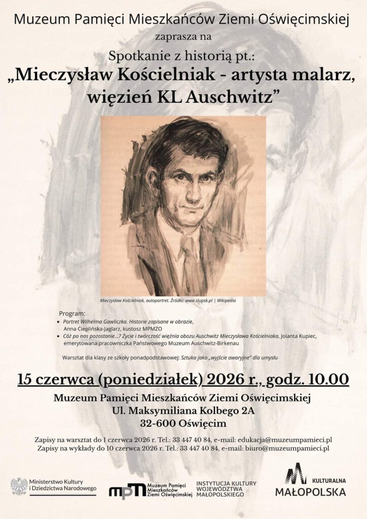 Plakat informujący o wydarzeniu w muzeum pamięci.