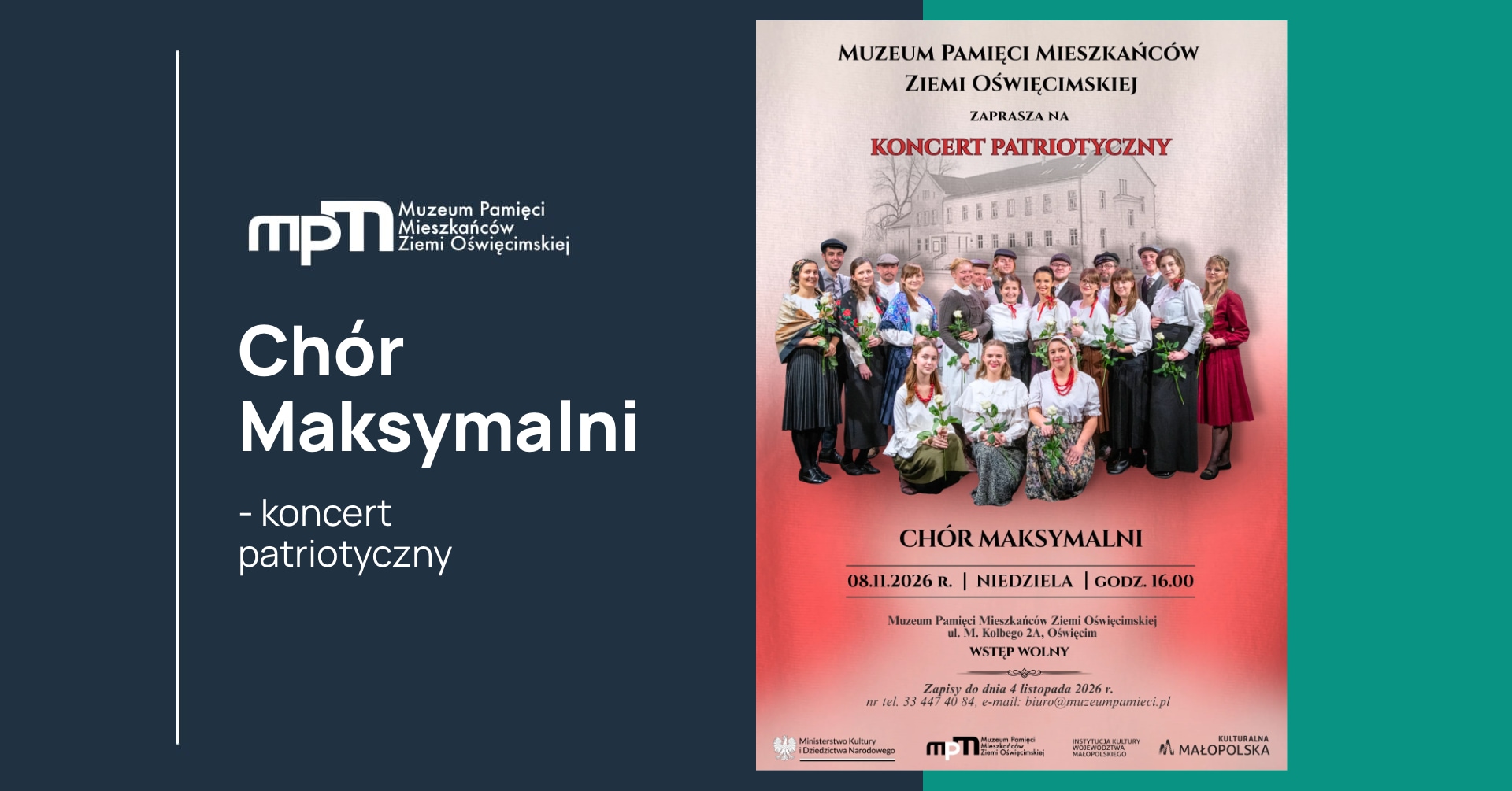 Grafika prezentująca występ chóru